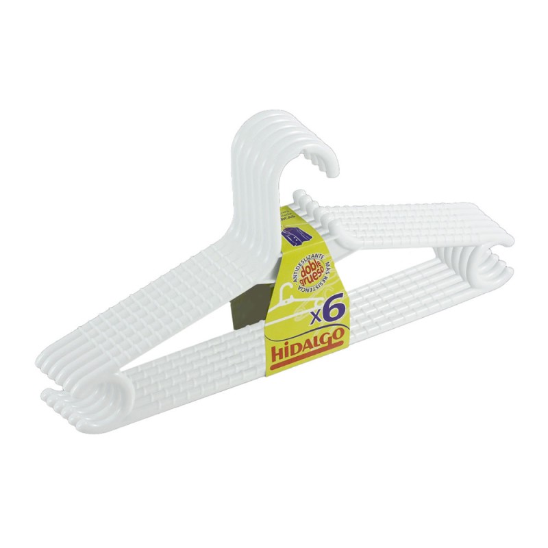Perchas doble grueso color blanco, 6 uds