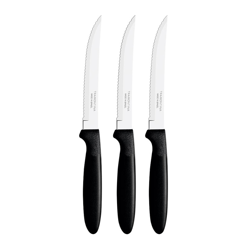 Cuchillos de asado ipanema negro 21,3 cm 3 uds