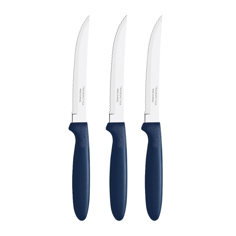 Cuchillos de asado ipanema azul 21,3 cm 3 uds
