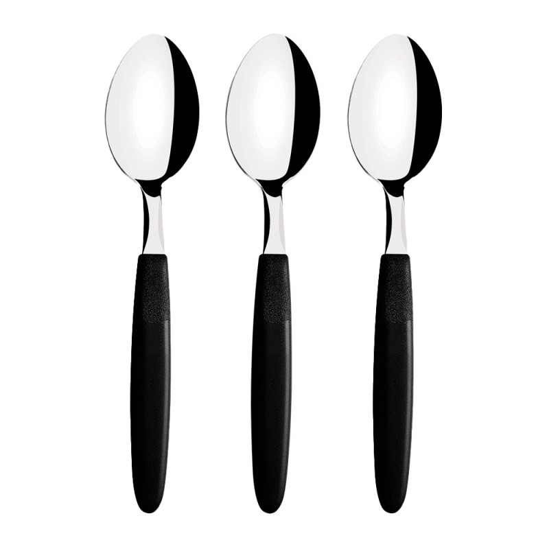 Cucharas de mesa ipanema negro 19 cm 3 uds