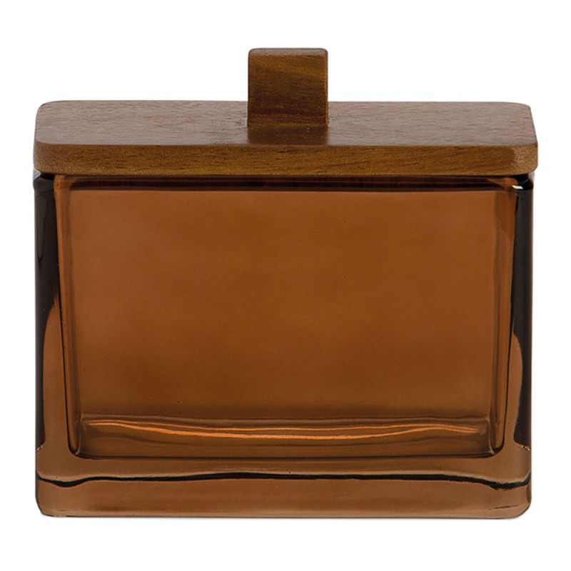 Caja decorativa de cristal marrón