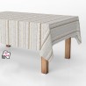 Rollo de hule antimanchas rayas beige 1,40 x 25 m