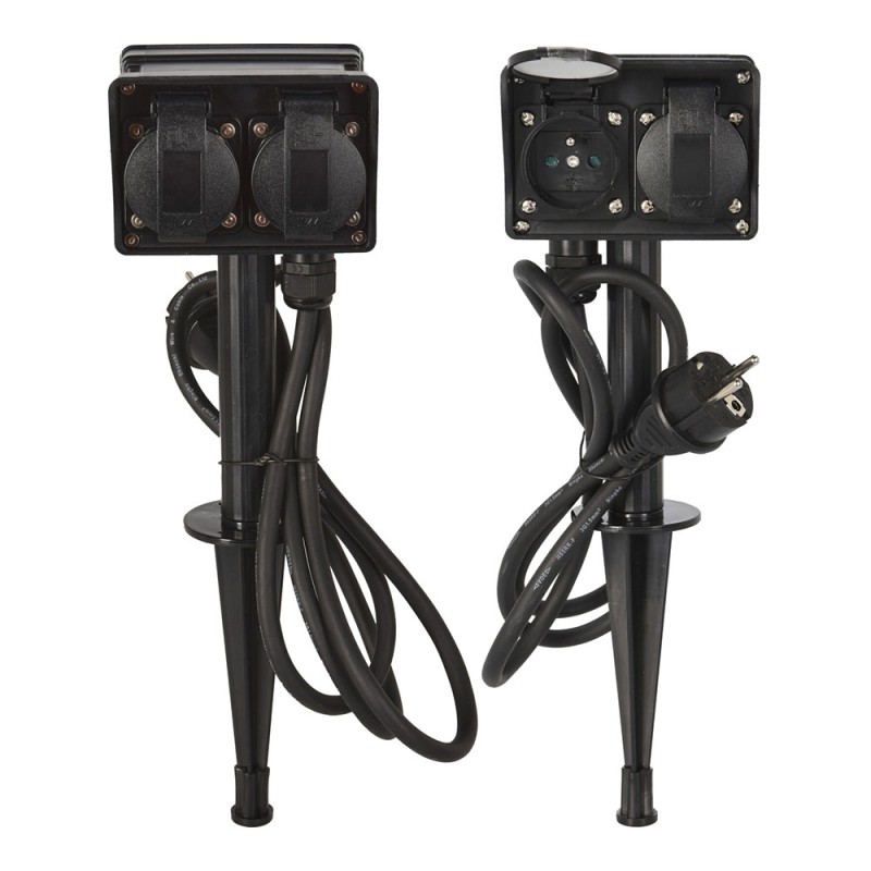 Estaca de jardín con 4 enchufes 2+2, ip44. fx control.