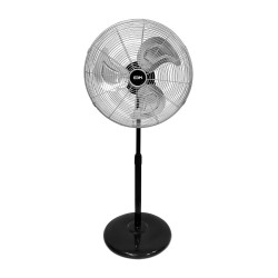 Ventilador de pie industrial, negro/cromado, potencia 80 w 61,7 db aspas ø50 cm, altura regulable 60-90 cm