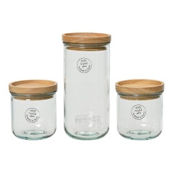 Tarros de almacenamiento de cristal reciclado, 3 uds