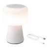 Lámpara led con altavoz bluetooth recargable para exterior y interior color blanco 22,5 cm