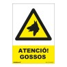 Señal atenció gossos pvc 0,7mm 210x300mm