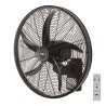 Ventilador pared mando a distancia, negro, potencia 100 w 64,7 db aspas ø45 cm