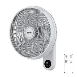 Ventilador pared mando a distancia, blanco, potencia 55 w 57,24 db aspas ø40 cm