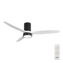 Ventilador de techo modelo kara con 3 aspas de madera ø132cm luz led 3000/4000/6000k, 3cct, potencia: 30 w , color blanco
