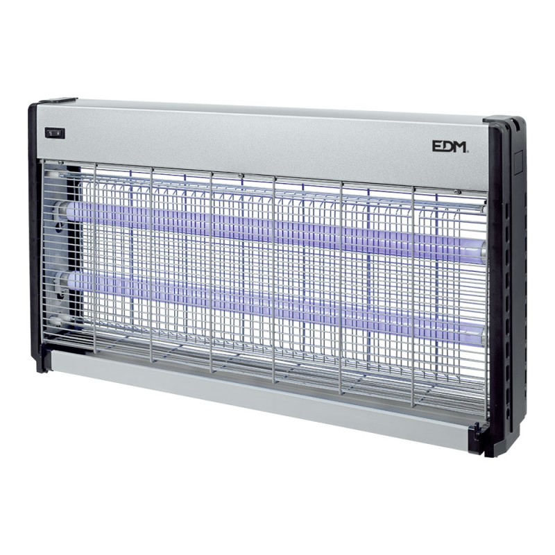 Mata insectos profesional eléctrico, cromo/negro, 2 x 20w 150 m 63,5 x 9 x 36 cm
