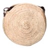 Bolso redondo de palma con asa regulable de piel