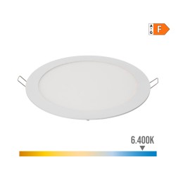 Downlight led empotrable redondo 20 w luz fria 6400 k 1500 lm blanco ø22,5 cm