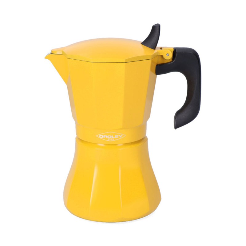Cafetera petra mostaza de aluminio de 6 tazas