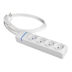 Prolongador con 4 tomas 2p+t, 16 a 250 v de cable h05vv-f 3g 1,5 m.
