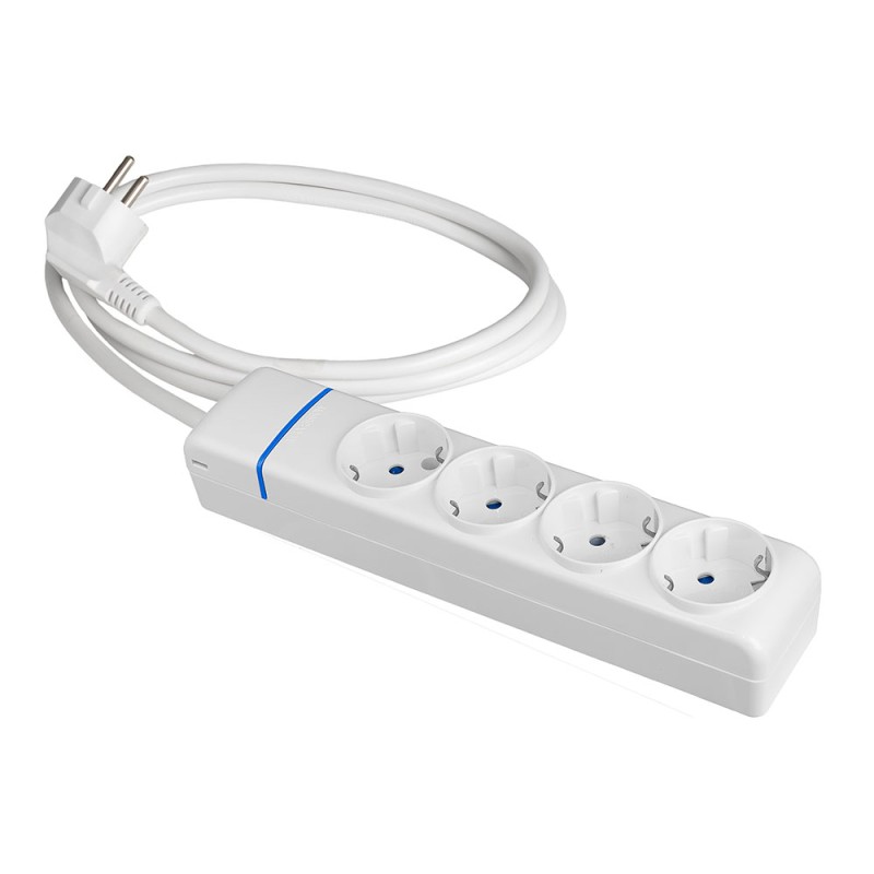 Prolongador con 4 tomas 2p+t, 16 a 250 v de cable h05vv-f 3g 1,5 m.