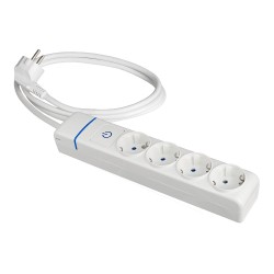Prolongador con 4 tomas 2p+t, 16a 250v con interruptor luminoso, cable 1, 5 m.