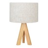 Lámpara mesa e27 madera y tela (bombilla no incluida)