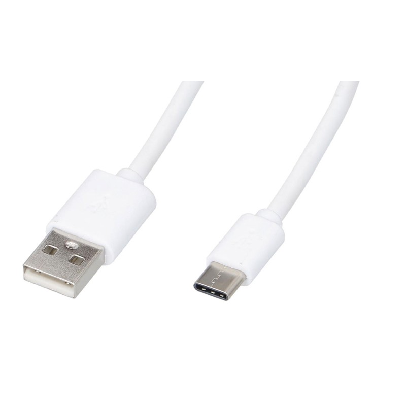 Cable usb-a a usb-c 1,2 m blanco