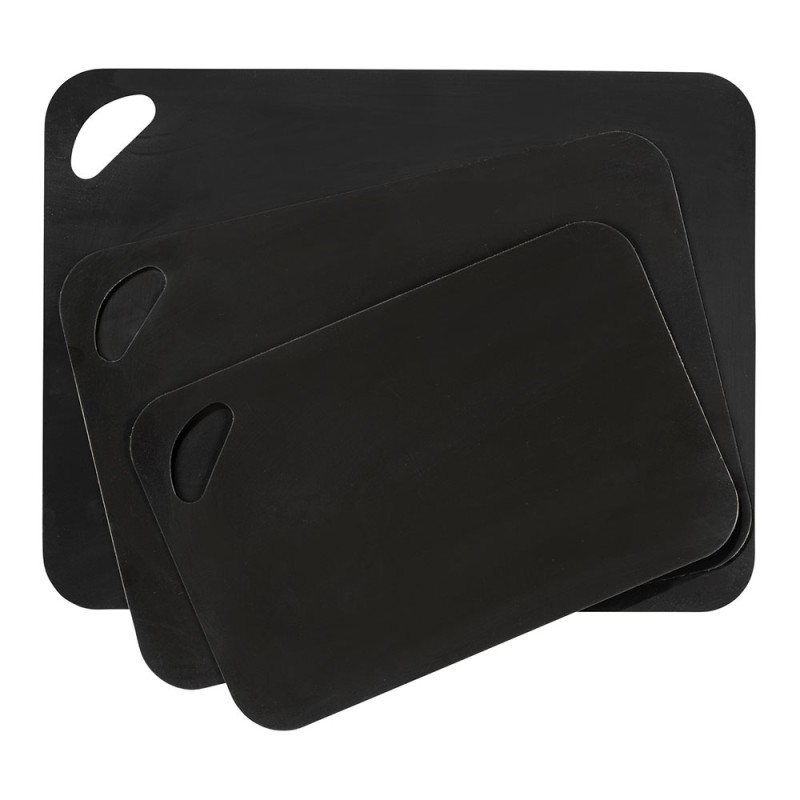 Tablas de corte 3 uds color negro 38 x 29 x 0,15 cm / 33,5 x 24 x 0,15 cm / 28 x 18 x 0,15 cm