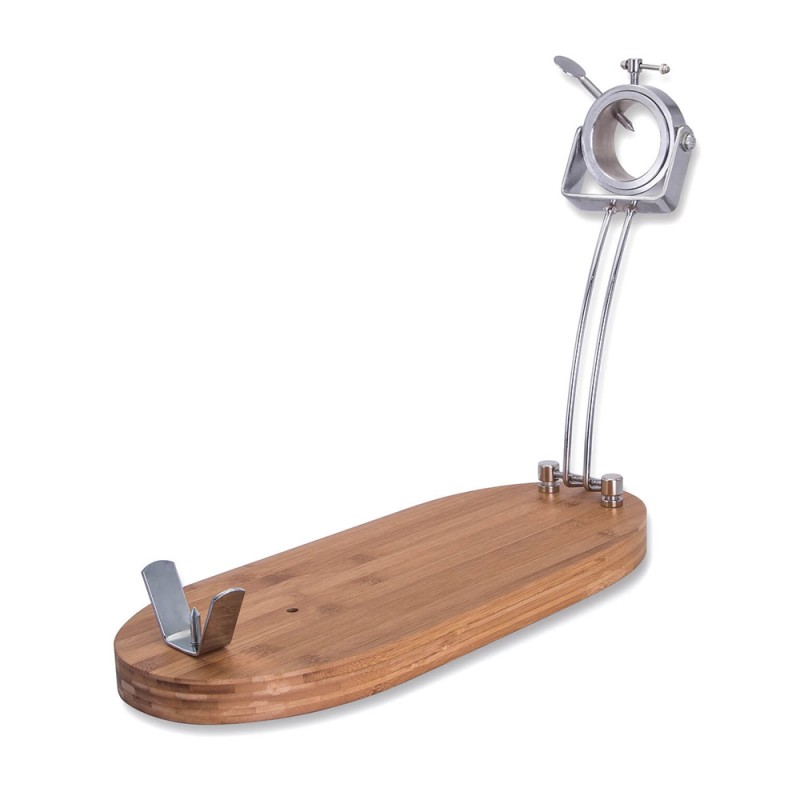 Jamonero plegable cabezal giratorio base madera