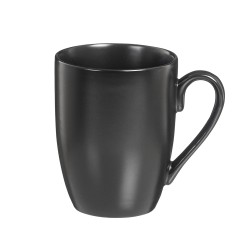 Tazas porcelana mate negro 350 ml, 6 uds