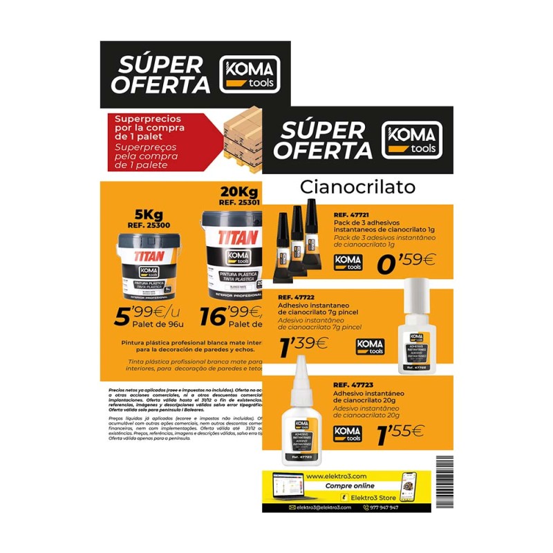 Folleto promocional pintura + cianocrilato