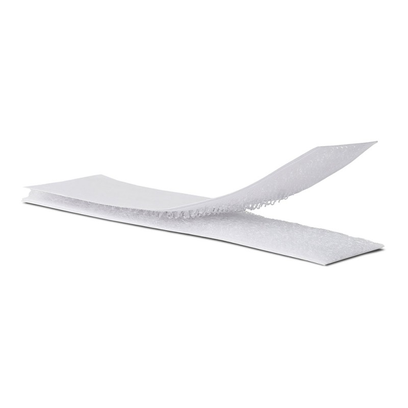 Tira adhesiva de cierre de gancho y bucle blanco 2 x 10 cm