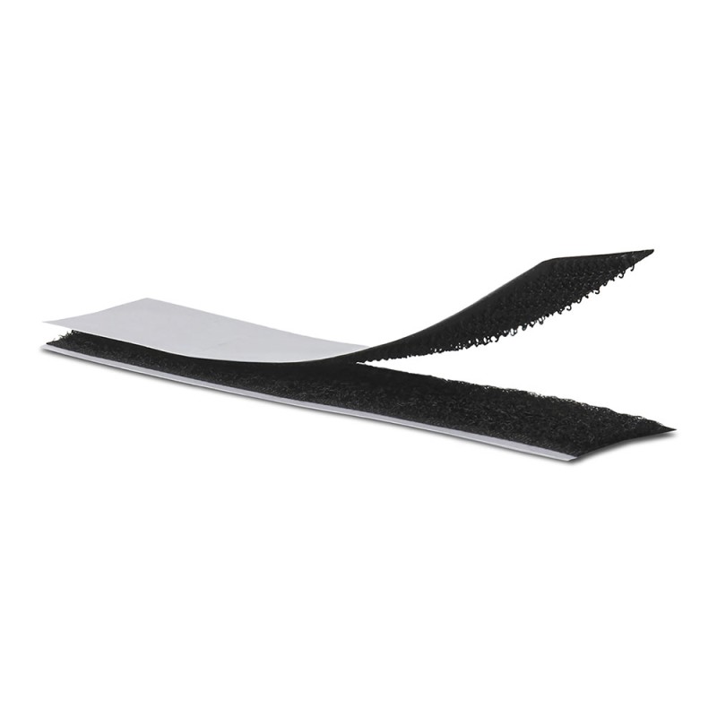 Tira adhesiva de cierre de gancho y bucle negro 2 x 10 cm