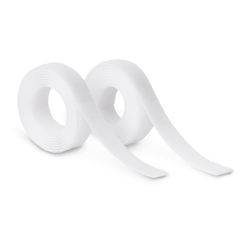 Rollo adhesivo térmico de cierre de gancho y bucle blanco 20 mm x 1,5 m