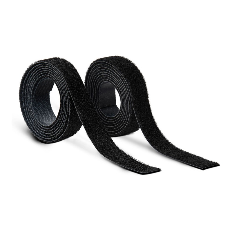 Rollo adhesivo térmico de cierre de gancho y bucle negro 20 mm x 1,5 m