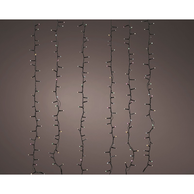 Cortina led parpadeante, multicolor suave, 3,75m