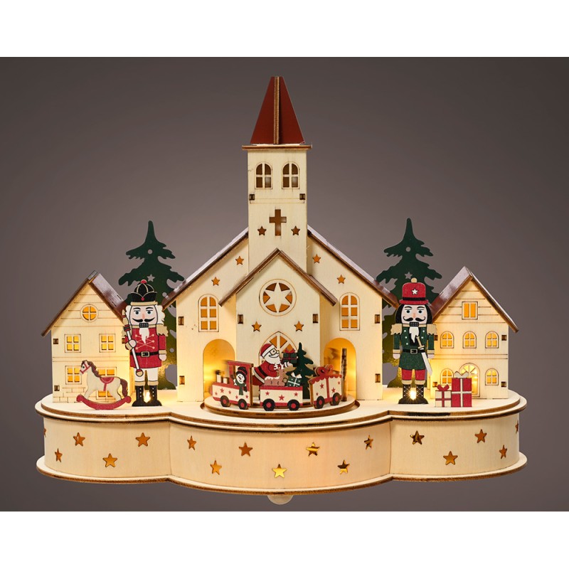 Escena de cascanueces navideños, 30x14x24,5cm.