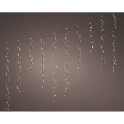 Cortina led parpadeante, 256 leds, 375x60cm blanco cálido.