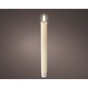 Vela de cera led color beige, relieve ø2,2 x 24,5 cm. pack 2 uds