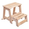 Escalera taburete de madera, 2 peldaños. astigarraga