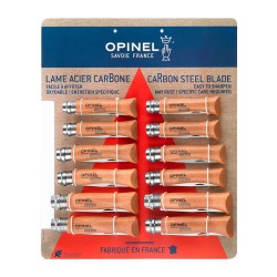 Expositor navajas opinel acero al carbono, 12 uds (n6, n7, n8 4 uds de cada numero)