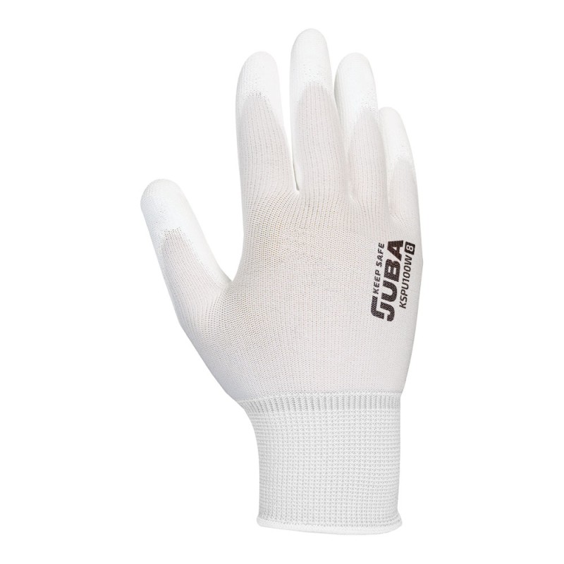 Guante keep safe pe con palma pu, blanco talla 7