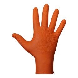 Guante agility grip nbr sin polvo naranja talla 8. caja 50 uds