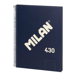 Cuaderno a4 con espiral pautado 7 mm azul marino