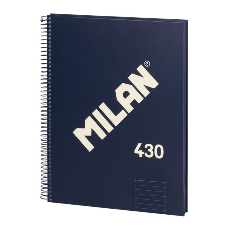 Cuaderno a4 con espiral pautado 7 mm azul marino