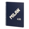 Cuaderno a4 con espiral pautado 7 mm azul marino