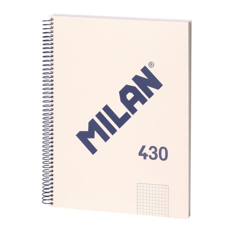 Cuaderno a4 con espiral cuadriculado 5 x 5 mm beige