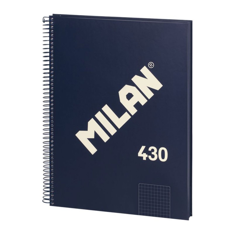 Cuaderno a4 con espiral cuadriculado 5 x 5 mm azul marino