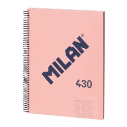Cuaderno a4 con espiral cuadriculado 5 x 5 mm rosa