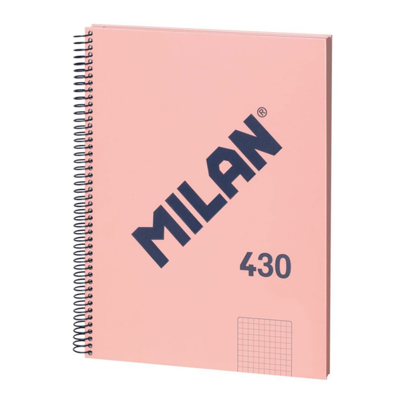 Cuaderno a4 con espiral cuadriculado 5 x 5 mm rosa