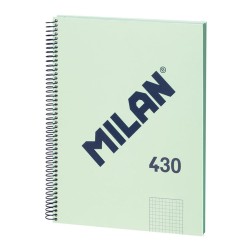 Cuaderno a4 con espiral cuadriculado 5 x 5 mm verde