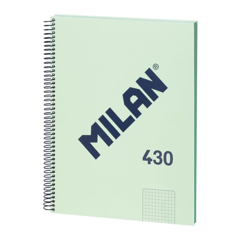 Cuaderno a4 con espiral cuadriculado 5 x 5 mm verde