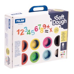 Maletín pasta blanda soft dough 8 botes 59 g con herramientas "números"