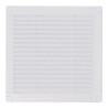Rejilla ventilación cuadrada con tapones y mosquitera 200x200x7mm abs blanca